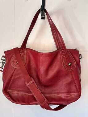 Small Red Leather Duffle Bag